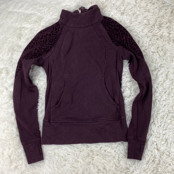 Lululemon Floral Flock Pullover Black Cherry - Picture 1 of 7